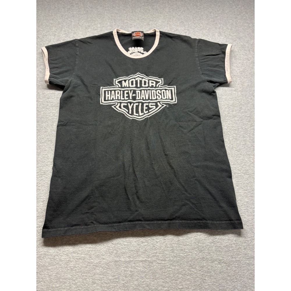 Vintage Harley-Davidson Ringer T-Shirt Black Ozark‎ Lebanon MO Womens M